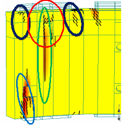 Crack pattern in RC tubing in numerical simulation
